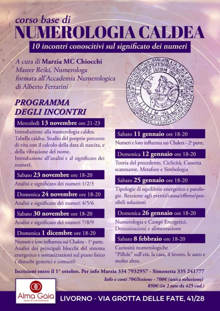 Presentazione del corso di Numerologia Caldea 2 Presentazione del corso di Numerologia Caldea