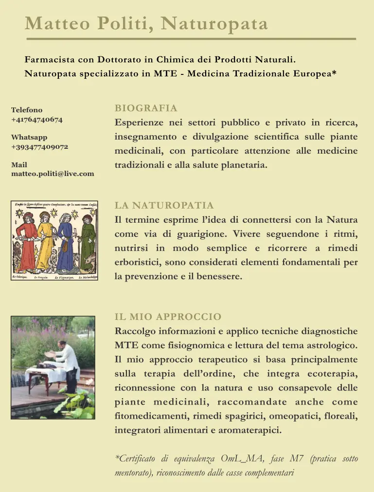 Matteo Politi, Naturopata